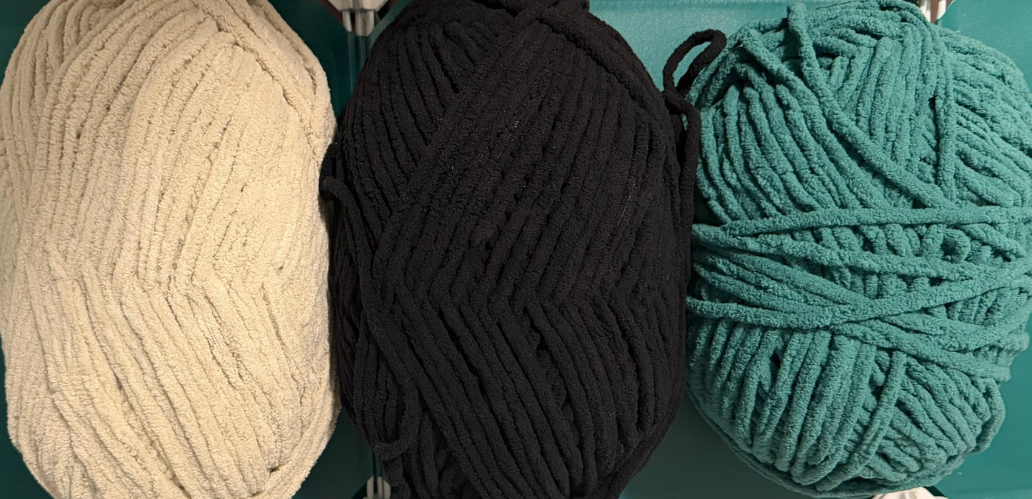 Crochet Plush Spa Headband and Wristlets Set
