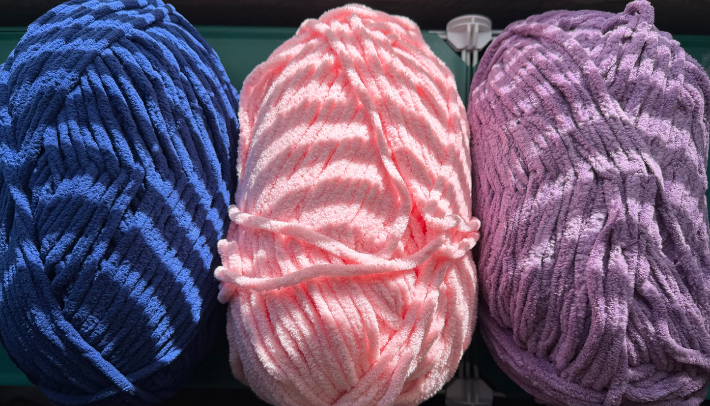 Crochet Plush Spa Headband and Wristlets Set