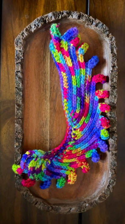Crocheted Rainbow Feather Bookmark
